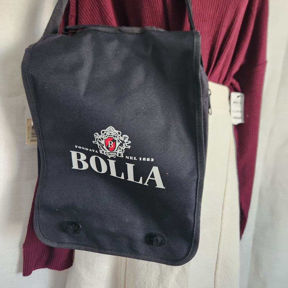 NWT Fondata Bolla Wine Carrier Cross Body‎ Black Bag